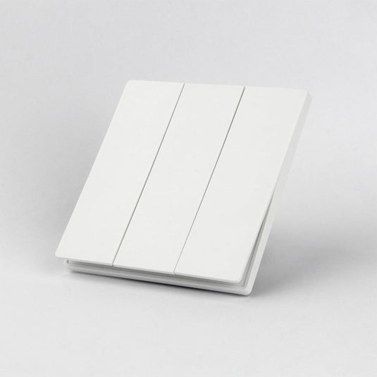 White 3 gang wireless push switch