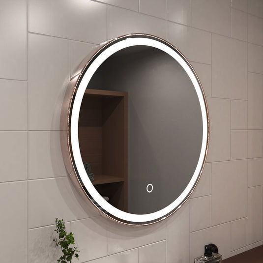 AURORA610-RG Rose Gold bezel Bathroom LED Light in natural white light