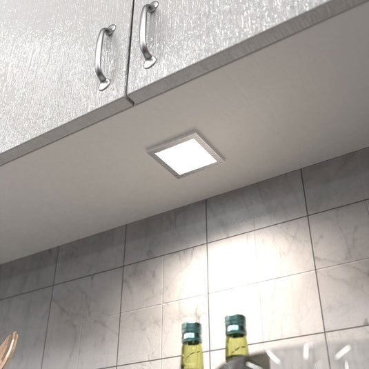 Natural white cabinet light under a kitchen cabinet