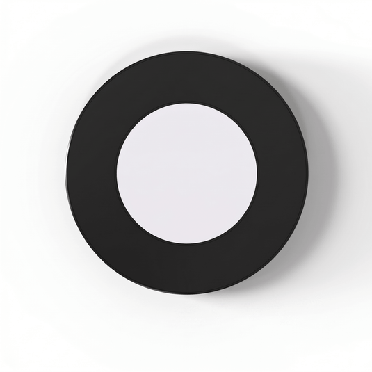 Black round cabinet light from the top