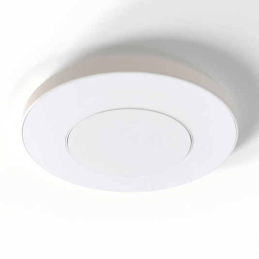 75mm round white LED cabinet light, front