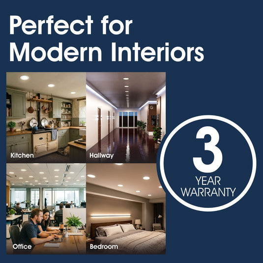 Round LED panels in a modern interior