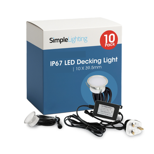 10 Pack - 39.5mm, IP67 LED Decking Light