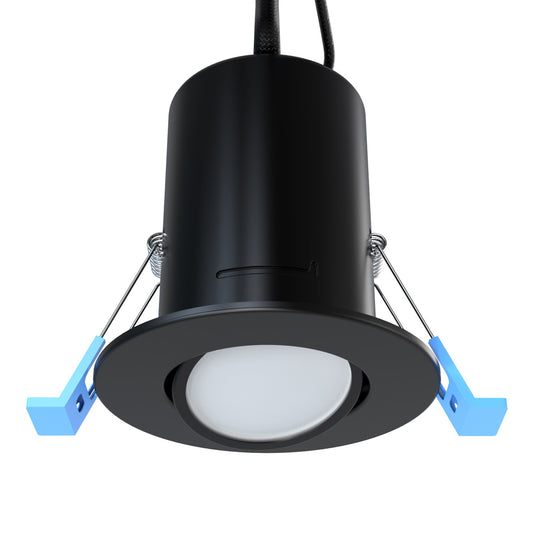 Black Tilt IP20 Downlight - Side
