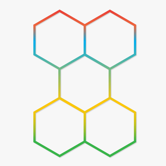 5 hexagon RGB LED light kit, white finish