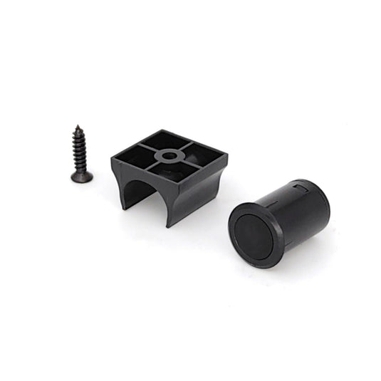 Sensor with its mounting bracket and screw