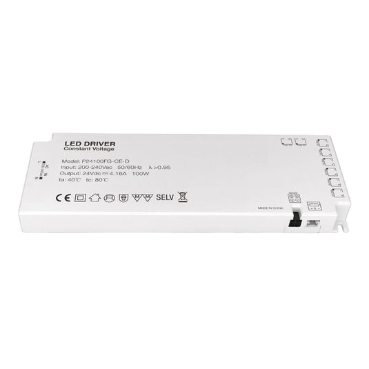 Slim 100w LED driver on a white background
