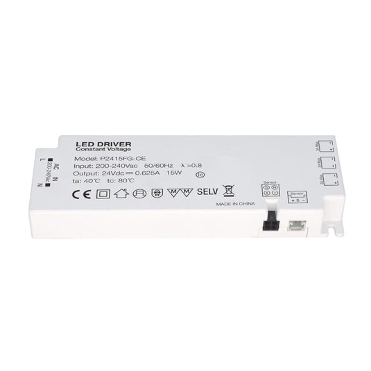 Slim 15w LED driver on a white background