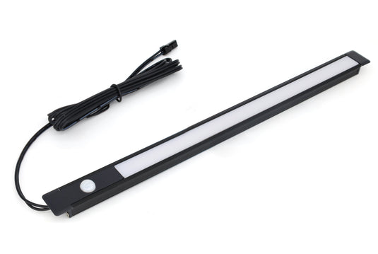 Recessed profile with a sensor and cable attached