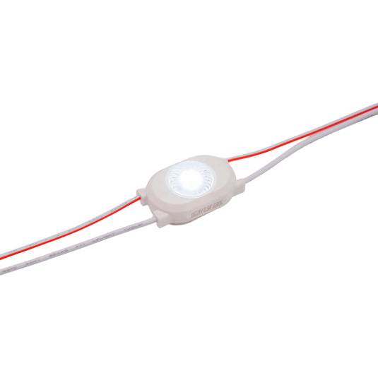 Side of a single LED module, lit
