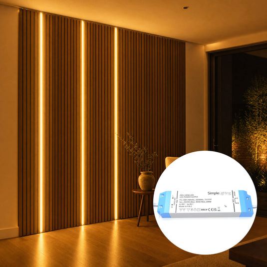 3 x 2.4m acoustic slat wall lighting kit with driver