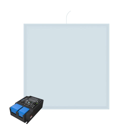 Square LED panel with its DALI driver