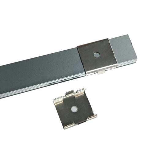 Back of the LED profile with its mounting clip