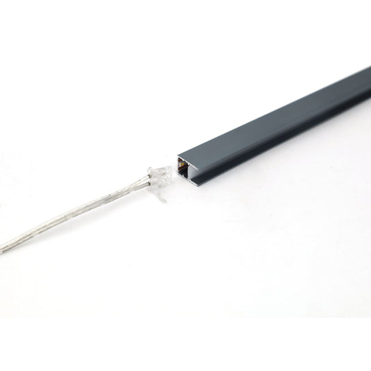 Glass shelf LED profile with its diffuser to the side