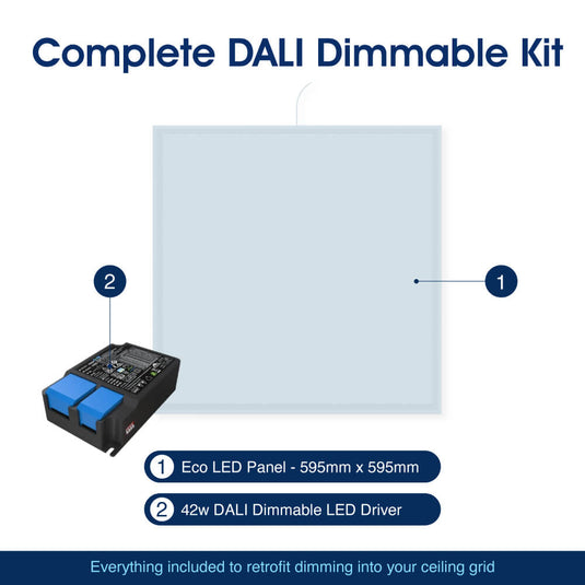 Infographic on the complete DALI dimmable kit