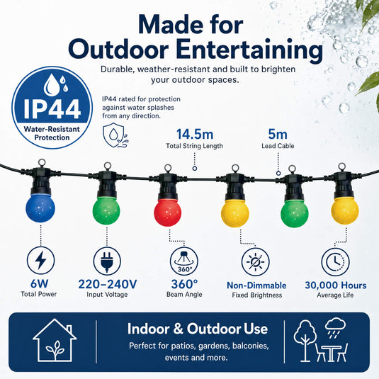 Festoon lights for outdoor entertaining