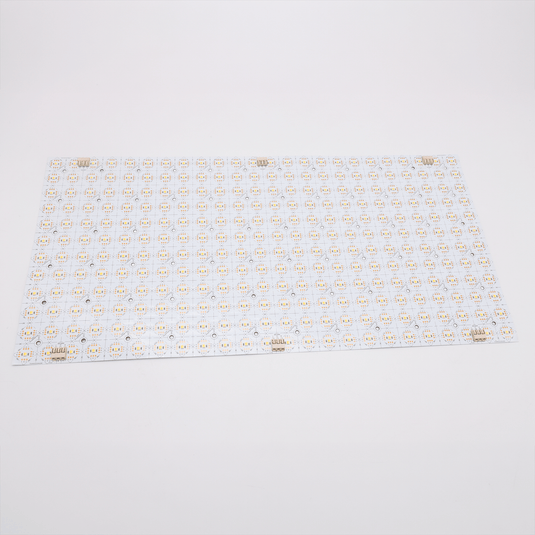 Bare LED sheet on a white surface
