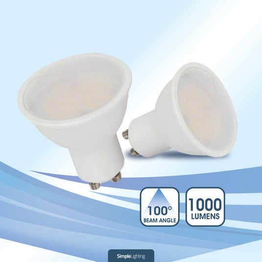 10w GU10 LED Bulbs featuring a broad beam angle