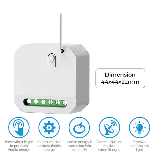 Kinetic switch receiver features and dimensions