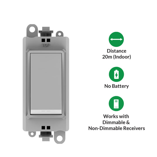 Kinetic grid switch with feature icons