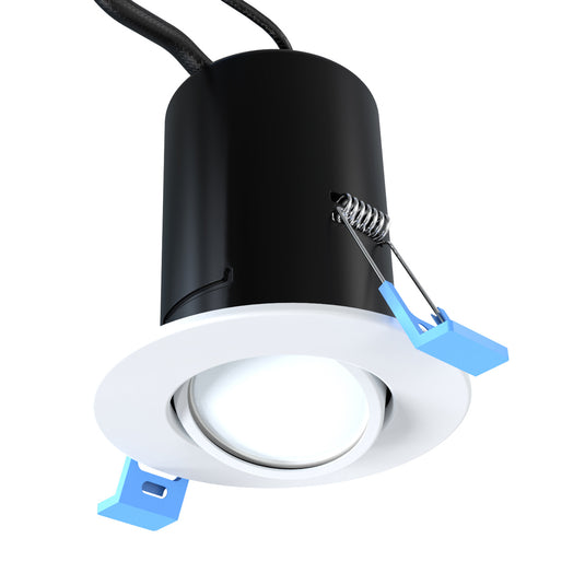 White Tilt IP20 Downlight - Side