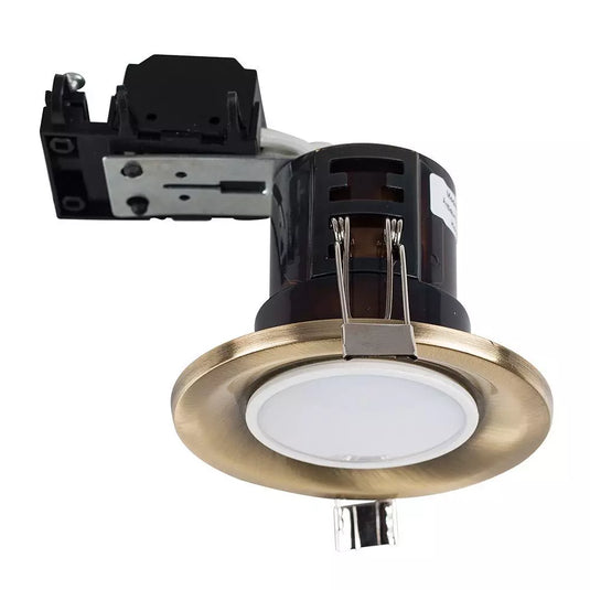 Antique Brass Fixed GU10 Fire Rated Downlight