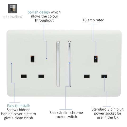 White double socket with details