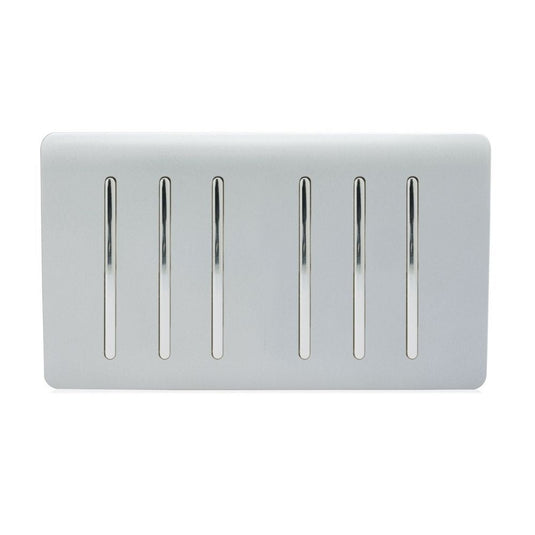 6 gang light switch in glossy silver
