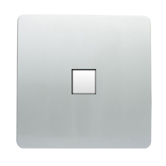 Glossy silver 1 gang data socket