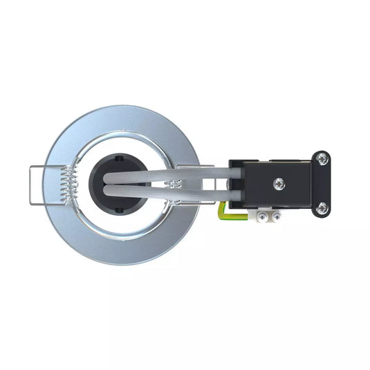 Back view of Recessed GU10 Spot Light in Brushed Chrome Finish