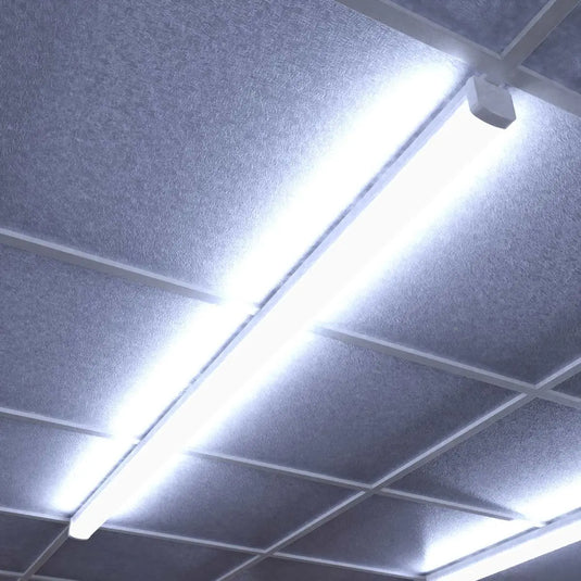 6ft, LED Batten Light 4000K in cool white light ceiling view