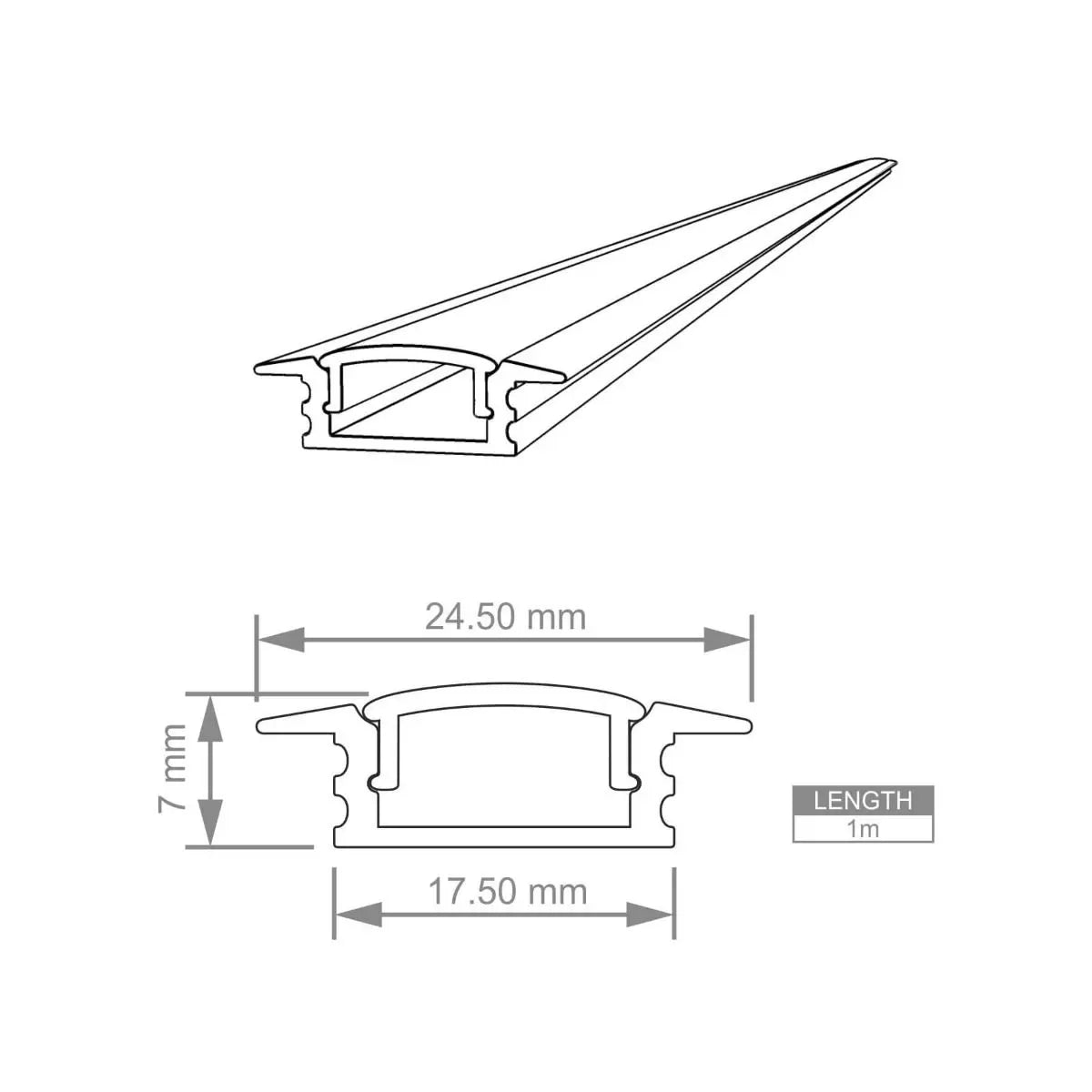 Recessed LED Profile, 7mm Deep | LED Supplier