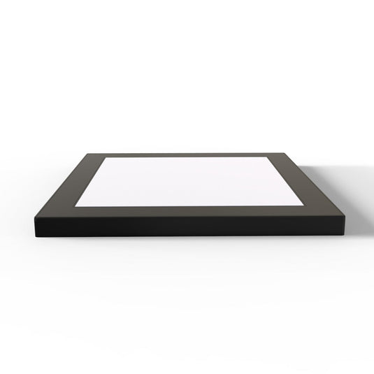 Square black cabinet light laid flat