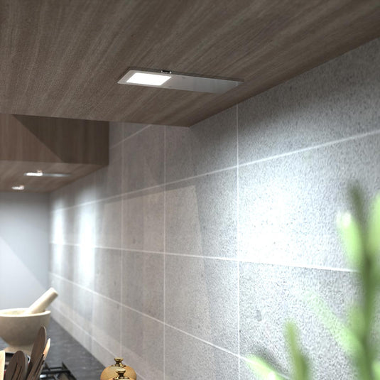 Cool white cabinet lights under wall units