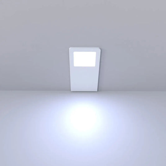 Recti Superslim 5w LED Cabinet Light, Matte White, in cool white light lit, front facing shot