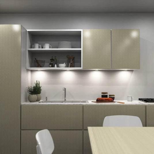 Recti Superslim 5w LED Cabinet Light, Matte White, in natural white light 