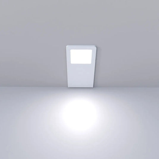 Recti Superslim 5w LED Cabinet Light, Matte White, in natural white light lit, front facing shot