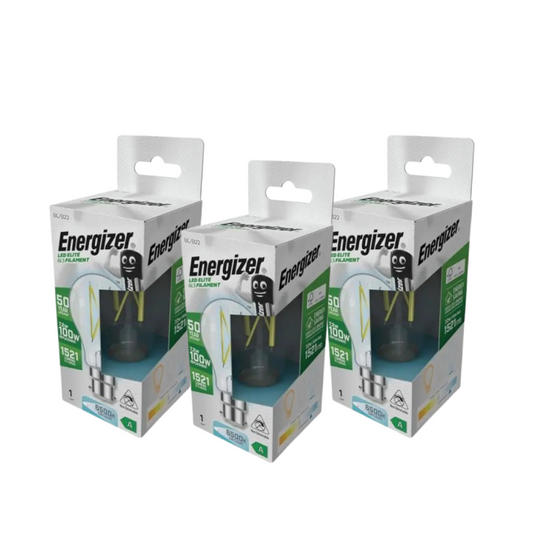 Pack of three B22 LED filament bulbs