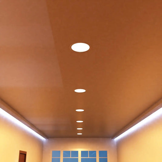 225mm, 18w Round LED Panel Light, CCT in warm white light