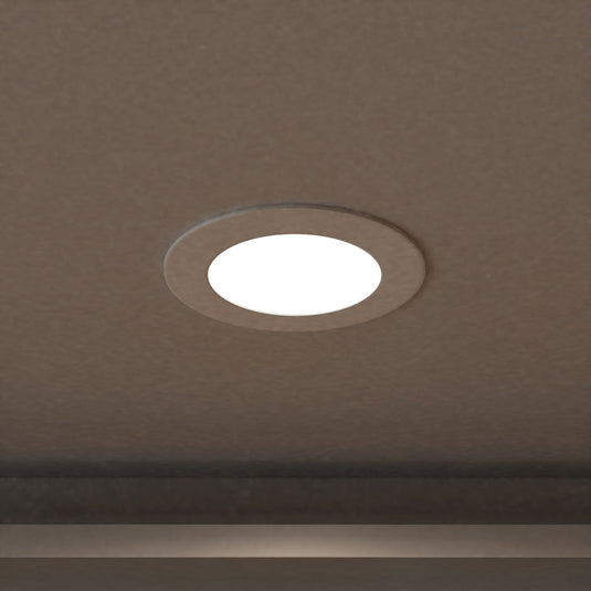 Close up of a natural white circular LED panel