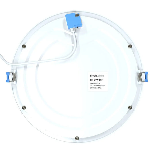 300mm, 24w Round LED Panel Light, CCT back wiring side