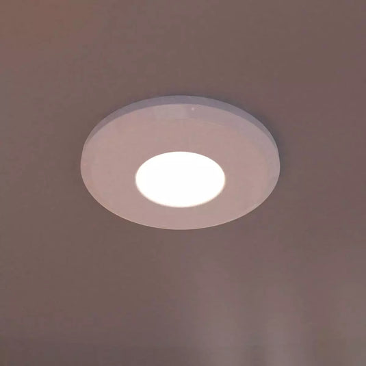 White Fixed Shower Downlight GU10 IP65 mounted in ceiling cool white light