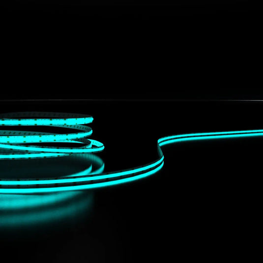 Dotless Colour Changing LED Tape - Teal full view shot