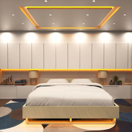 COB Dotless LED Strip Lighting, Amber Colour bedroom setting