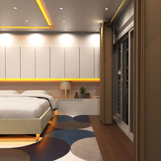 COB Dotless LED Strip Lighting, Amber Colour inside bedroom setting