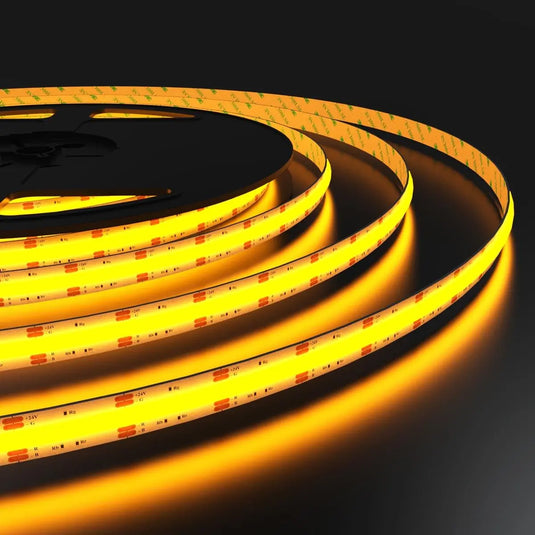 COB Dotless LED Strip Lighting, Amber Colour