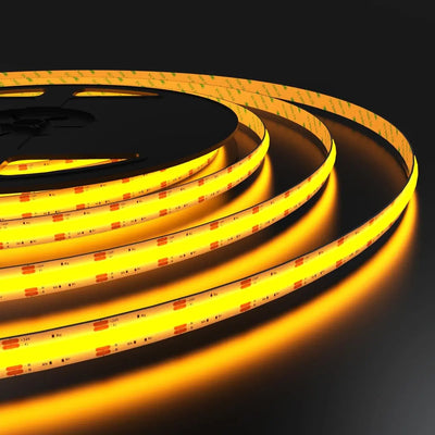 COB Dotless LED Strip Lighting, Amber Colour 1500K - 6w/Metre