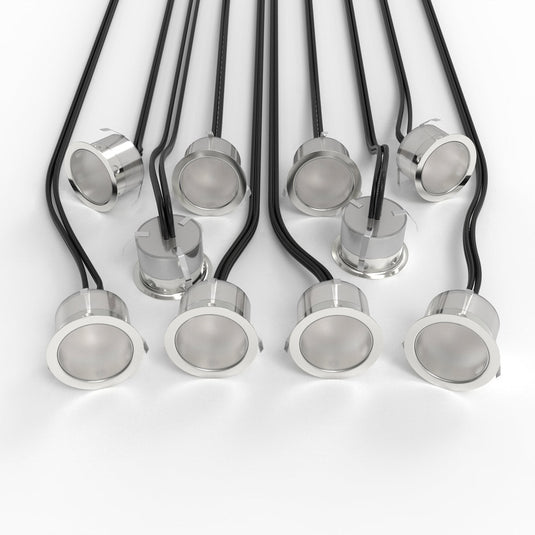 Ten 30mm LED decking lights