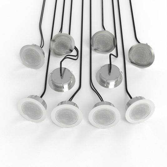 Ten 80mm RGB LED decking lights