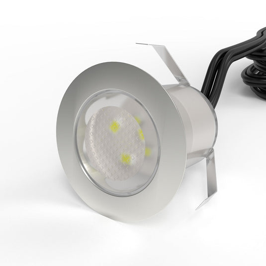 Close up of an RGB 30mm decking light